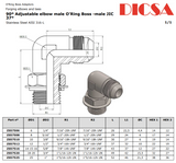 JIC to SAE Male Adjustable Elbow | TTA Hydraulics