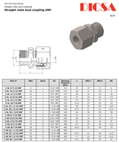 Tube Male Stud Coupling to UNF, S-Series, GE/SUNF | TTA Hyd