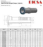 SAE Flange Straight 3000 and 6000 Series Hose End | TTA Hyd