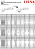 Metric Female Elbow 45 Hose End L-Series | TTA Hyd