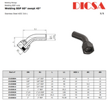 BSP Female Weldon Elbow 45° | TTA Hyd
